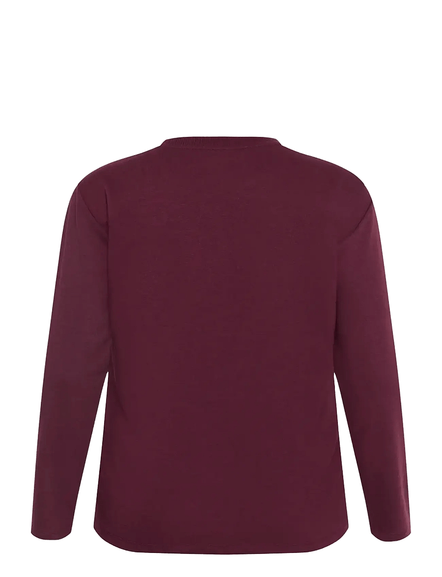 Kaffe Curve - KCeliza Sweatshirt - långärmade toppar - windsor wine/amour embd. - 2