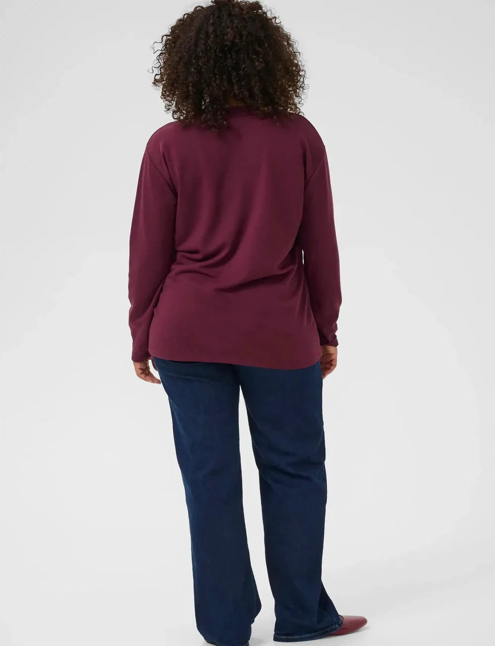 Kaffe Curve - KCeliza Sweatshirt - topy z długimi rękawami - windsor wine/amour embd. - 4