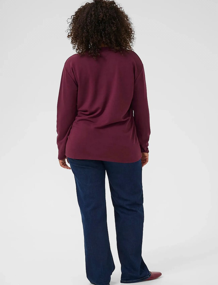 Kaffe Curve - KCeliza Sweatshirt - långärmade toppar - windsor wine/amour embd. - 4