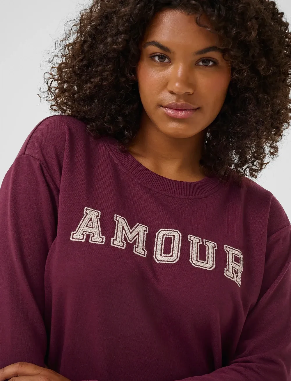 Kaffe Curve - KCeliza Sweatshirt - topy z długimi rękawami - windsor wine/amour embd. - 5