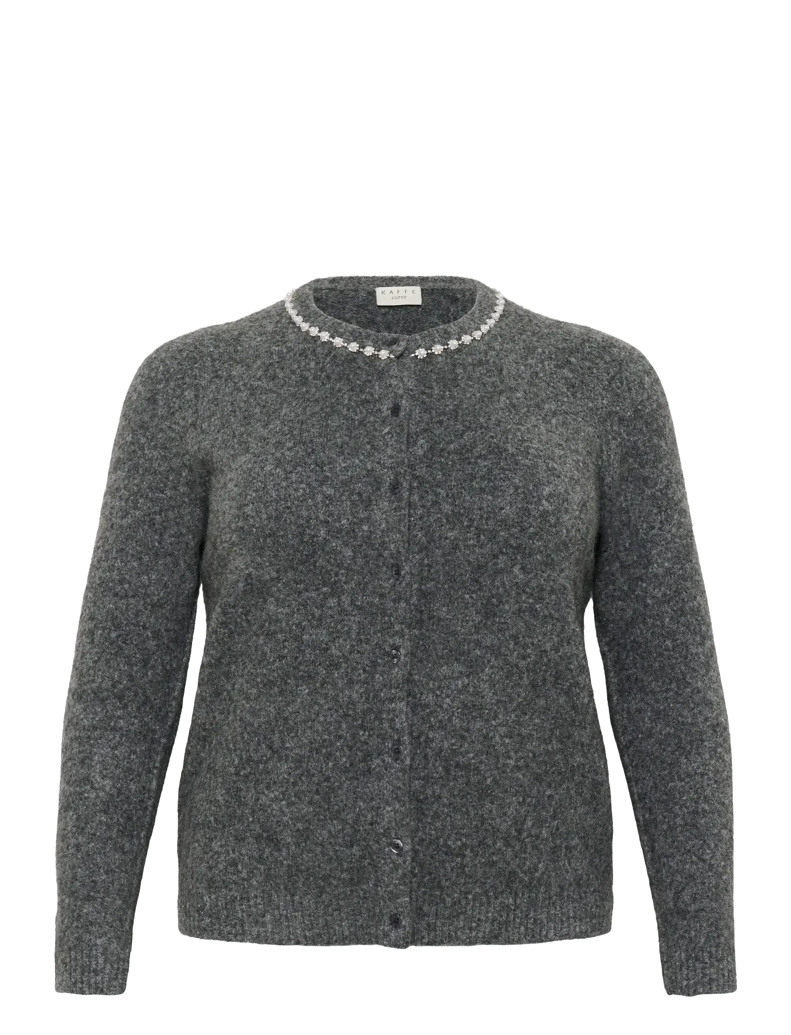 Kaffe Curve KCroxia Cardigan - Tøj - GREY MELANGE / grey