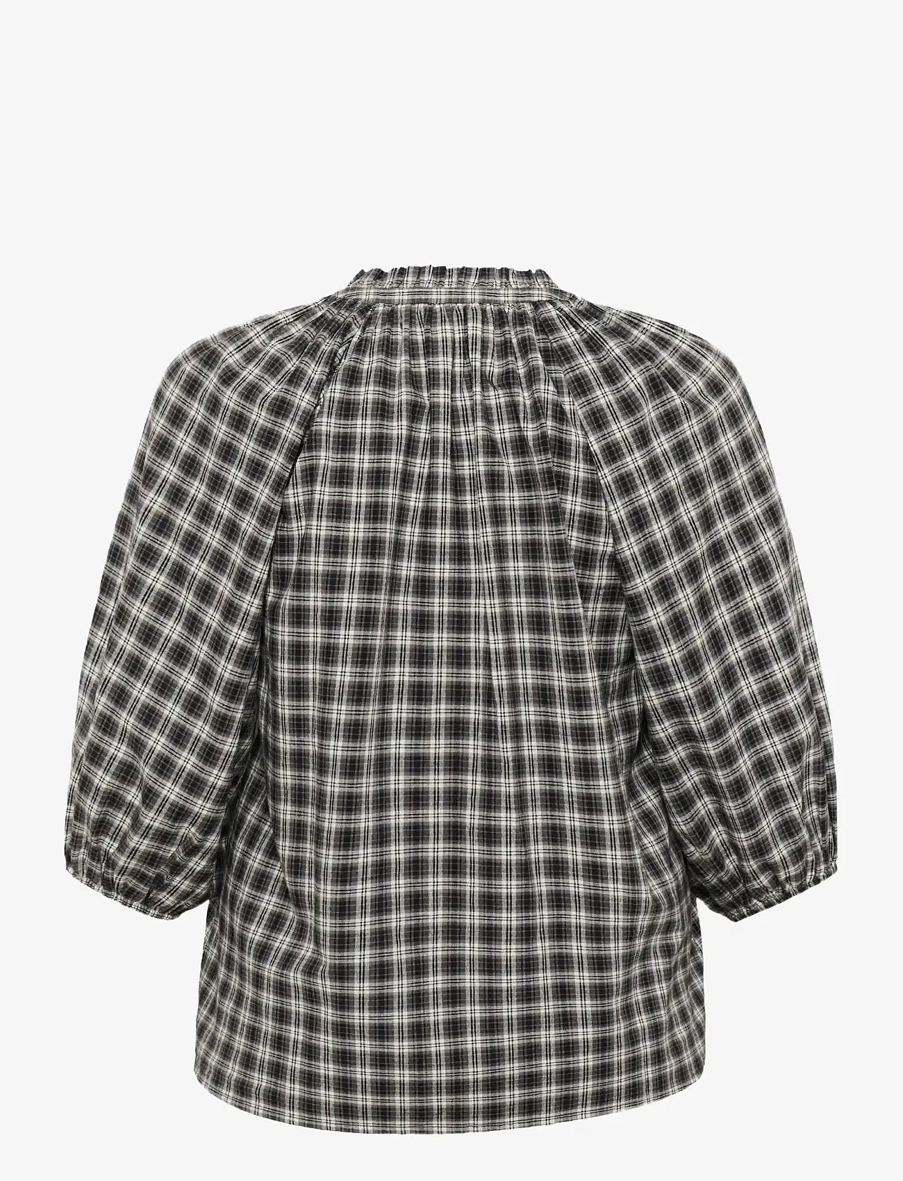 Kaffe Curve - KCelina Blouse - langærmede bluser - black/grey check - 1
