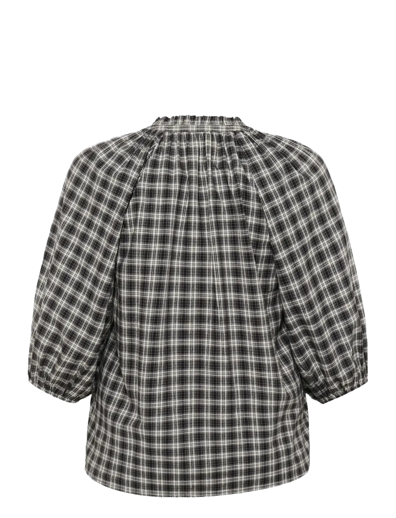 Kaffe Curve - KCelina Blouse - langärmlige blusen - black/grey check - 2