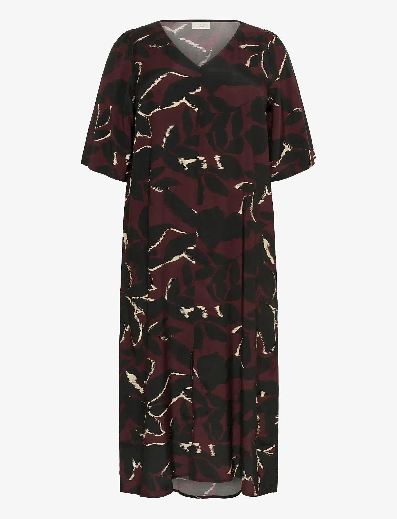 Kaffe Curve - KCmilana Dress - t-shirt-kleider - windsor wine/black flower - 1