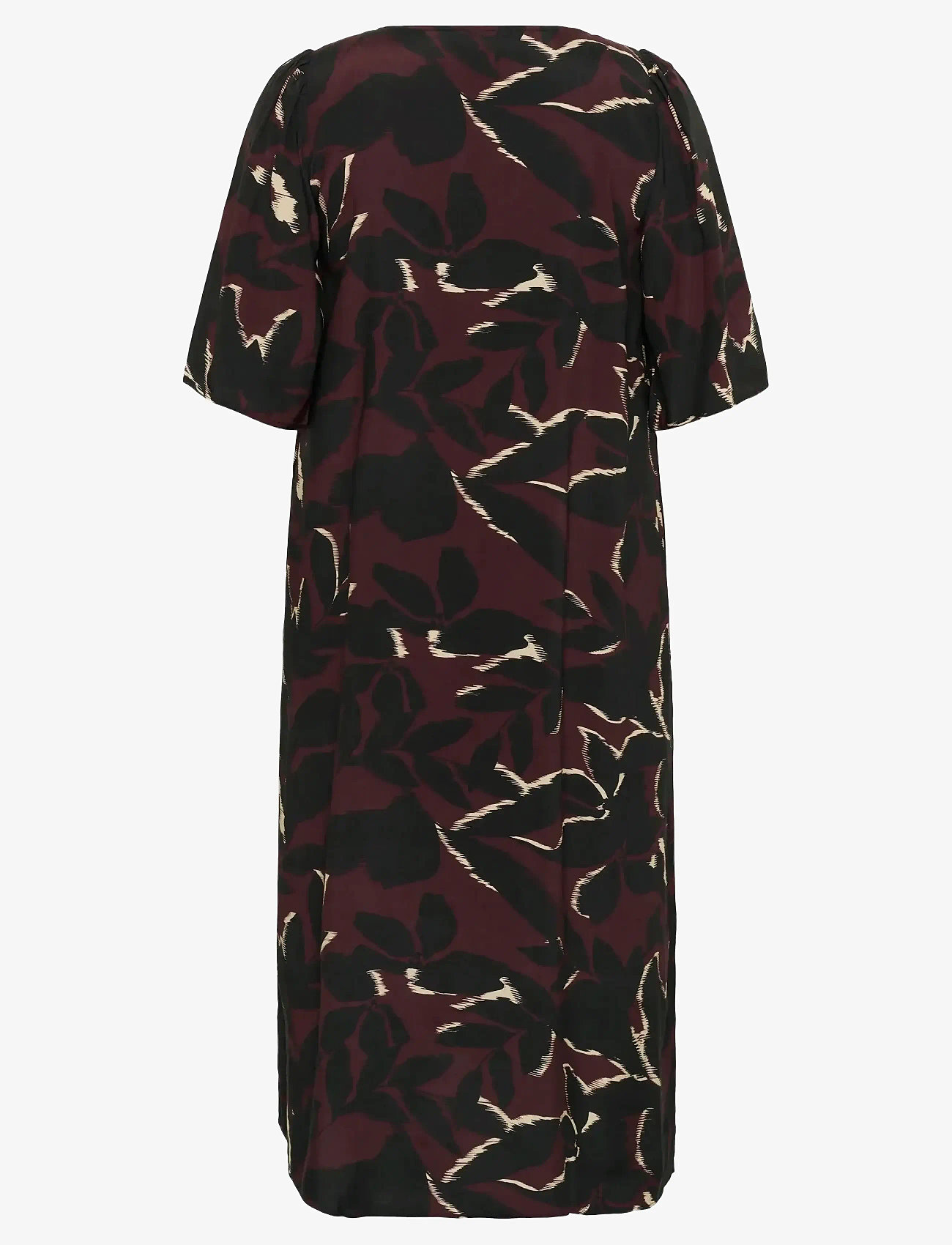 Kaffe Curve - KCmilana Dress - t-shirt-kleider - windsor wine/black flower - 2