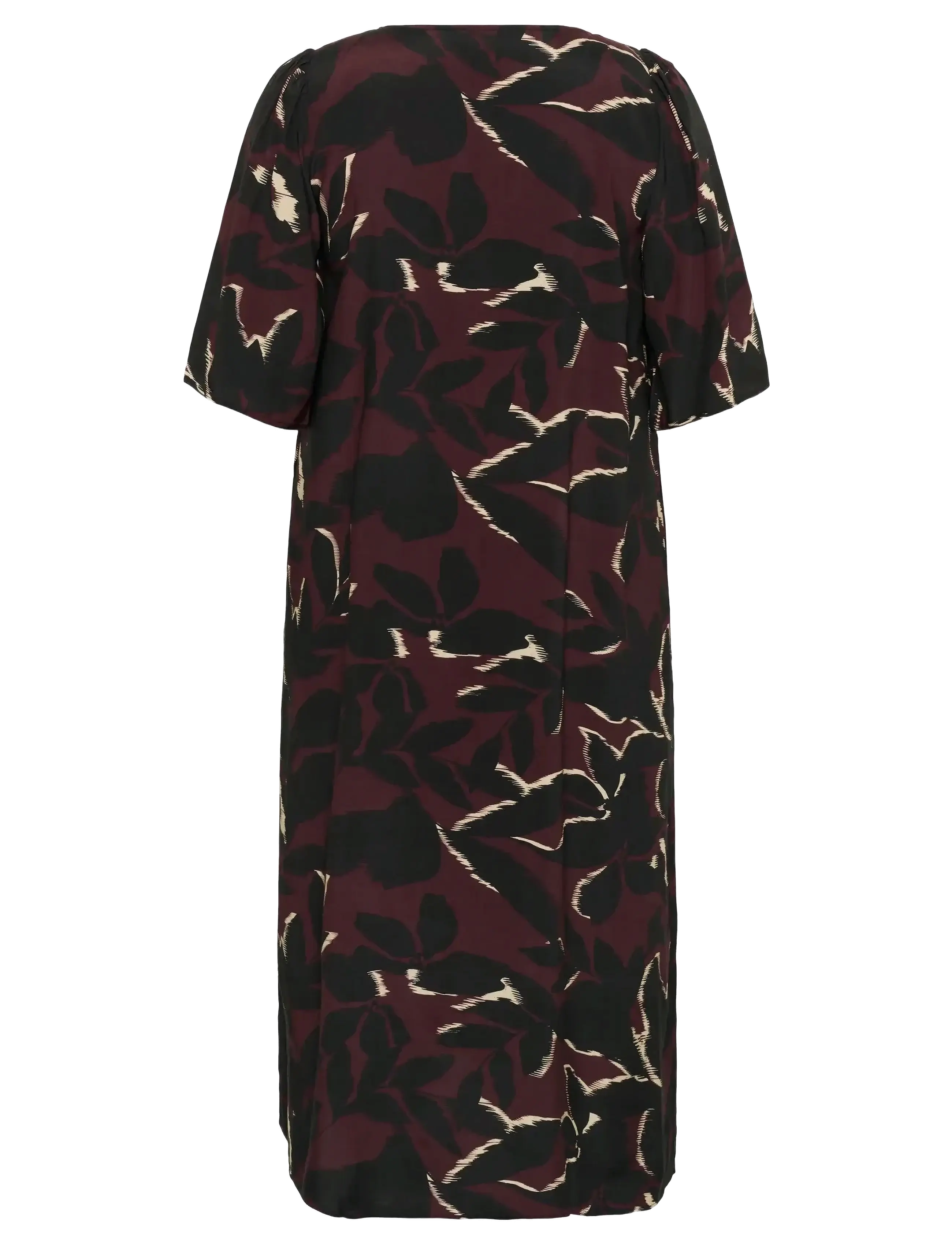 Kaffe Curve - KCmilana Dress - t-shirt-kleider - windsor wine/black flower - 2