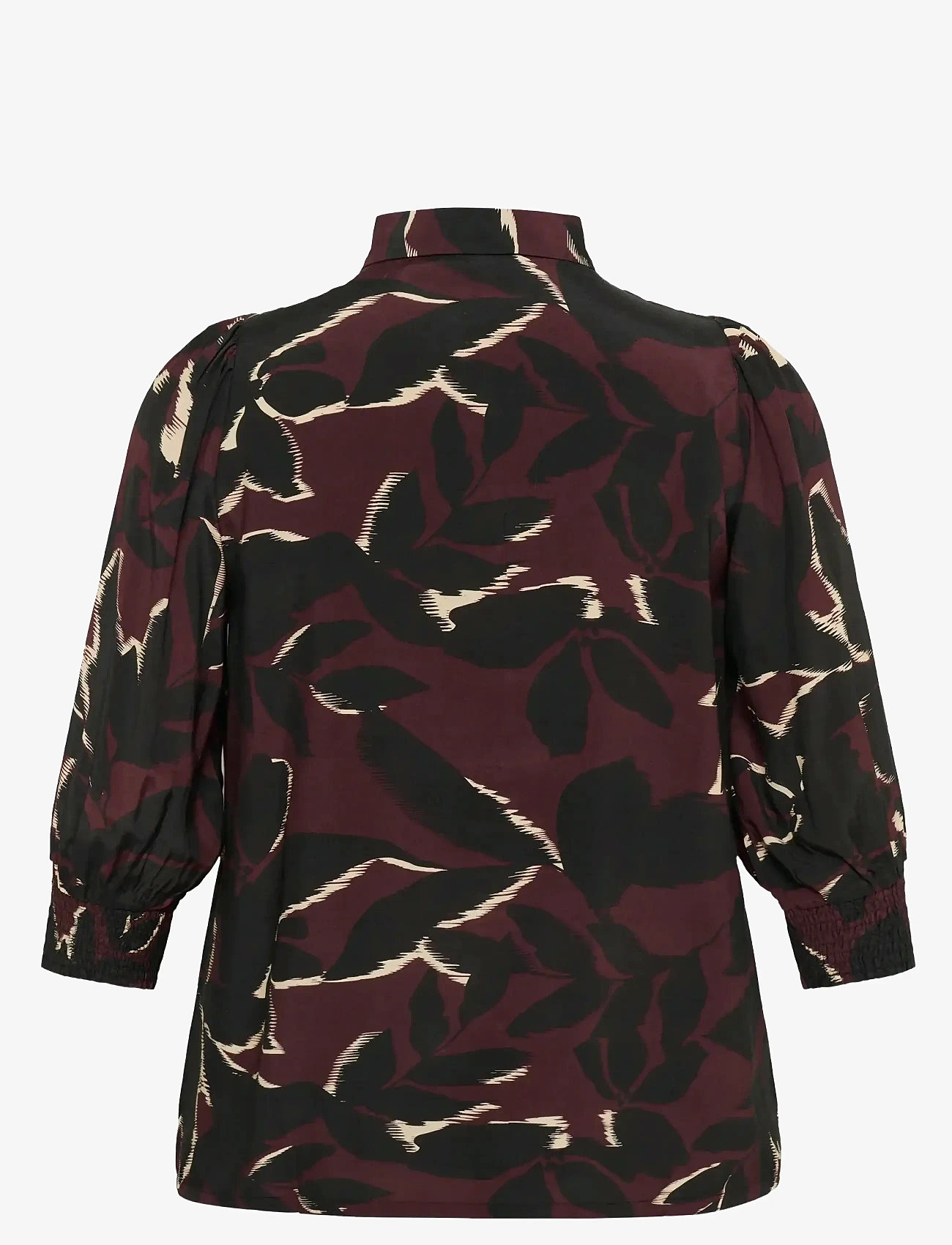 Kaffe Curve - KCmilana Shirt - pikkade varrukatega särgid - windsor wine/black flower - 2