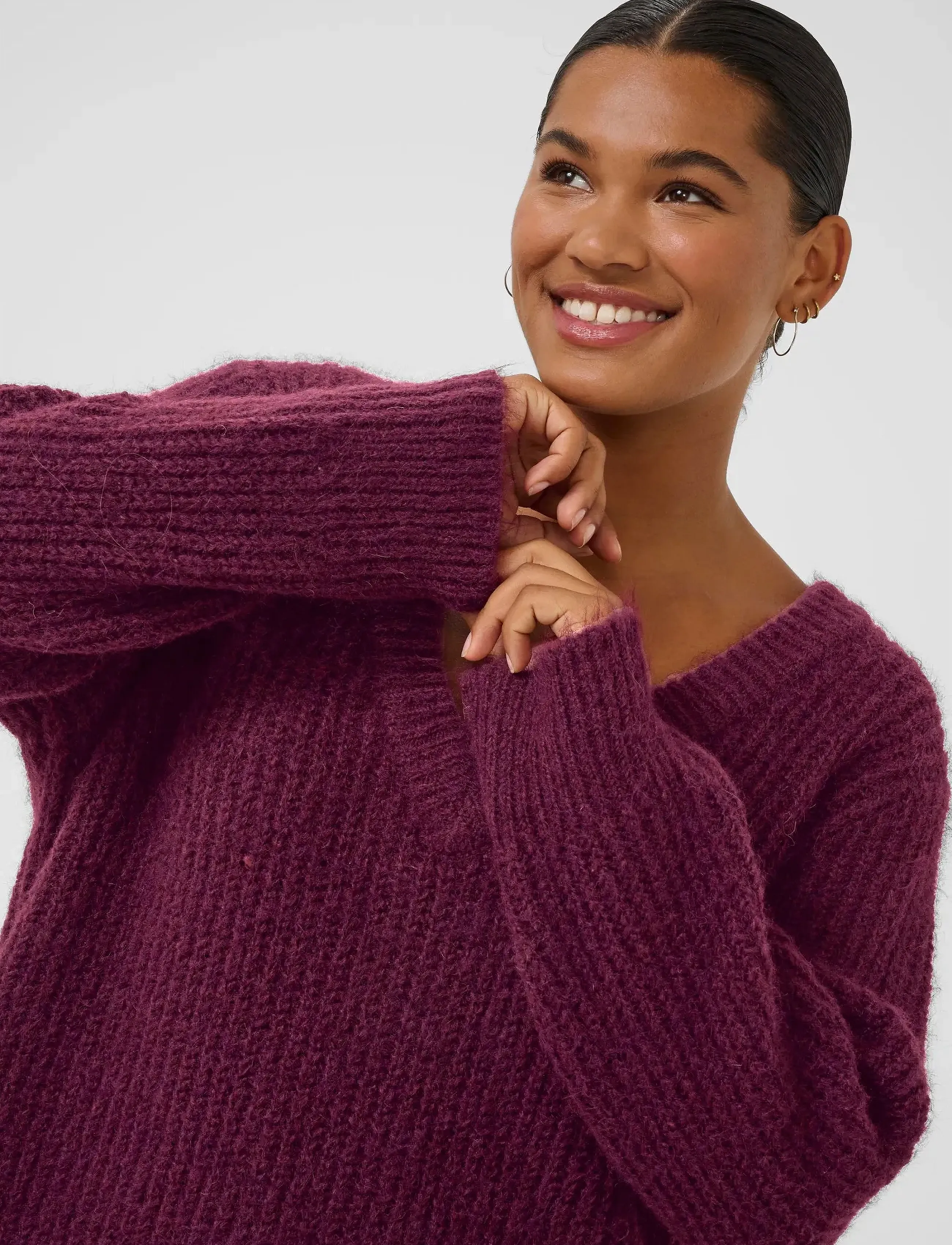 Kaffe Curve - KCania Pullover - neulepuserot - windsor wine - 5