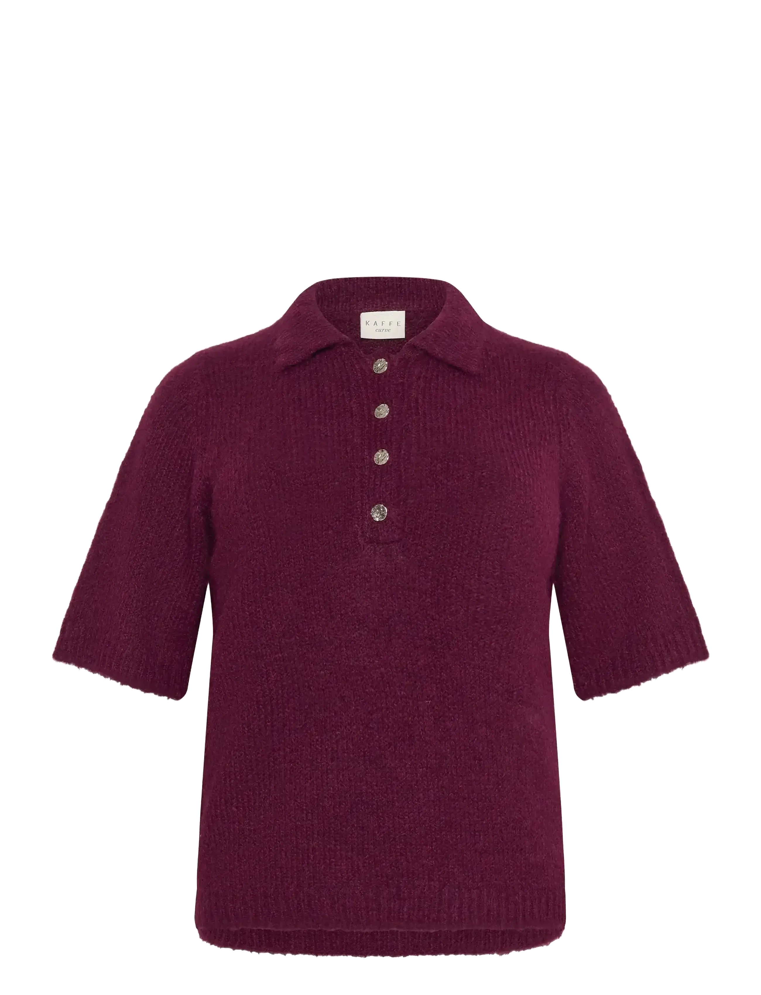 Kaffe Curve KCemilia Polo Pullover - Transitional Layering - WINDSOR WINE / burgundy