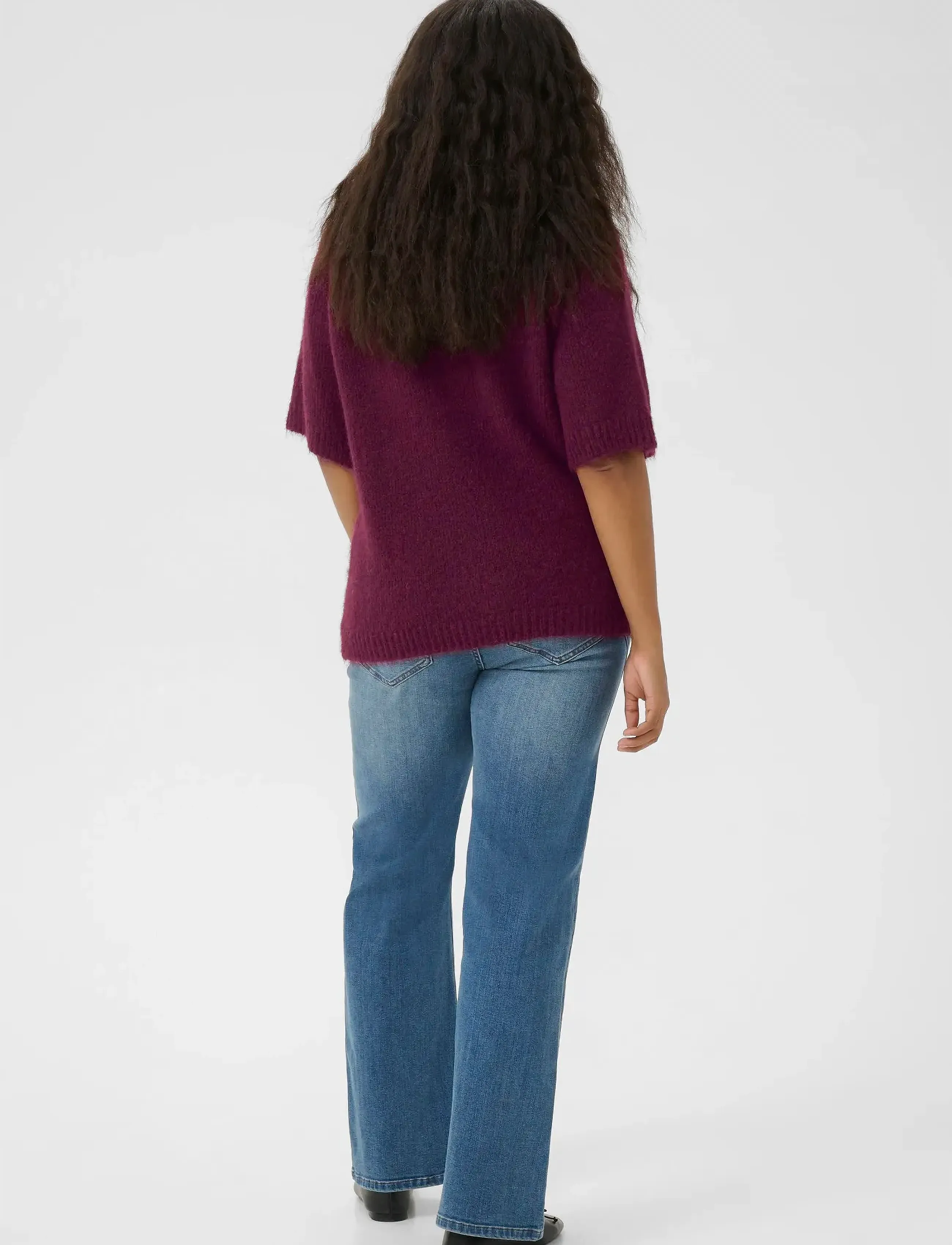 Kaffe Curve - KCemilia Polo Pullover - sweaters - windsor wine - 4