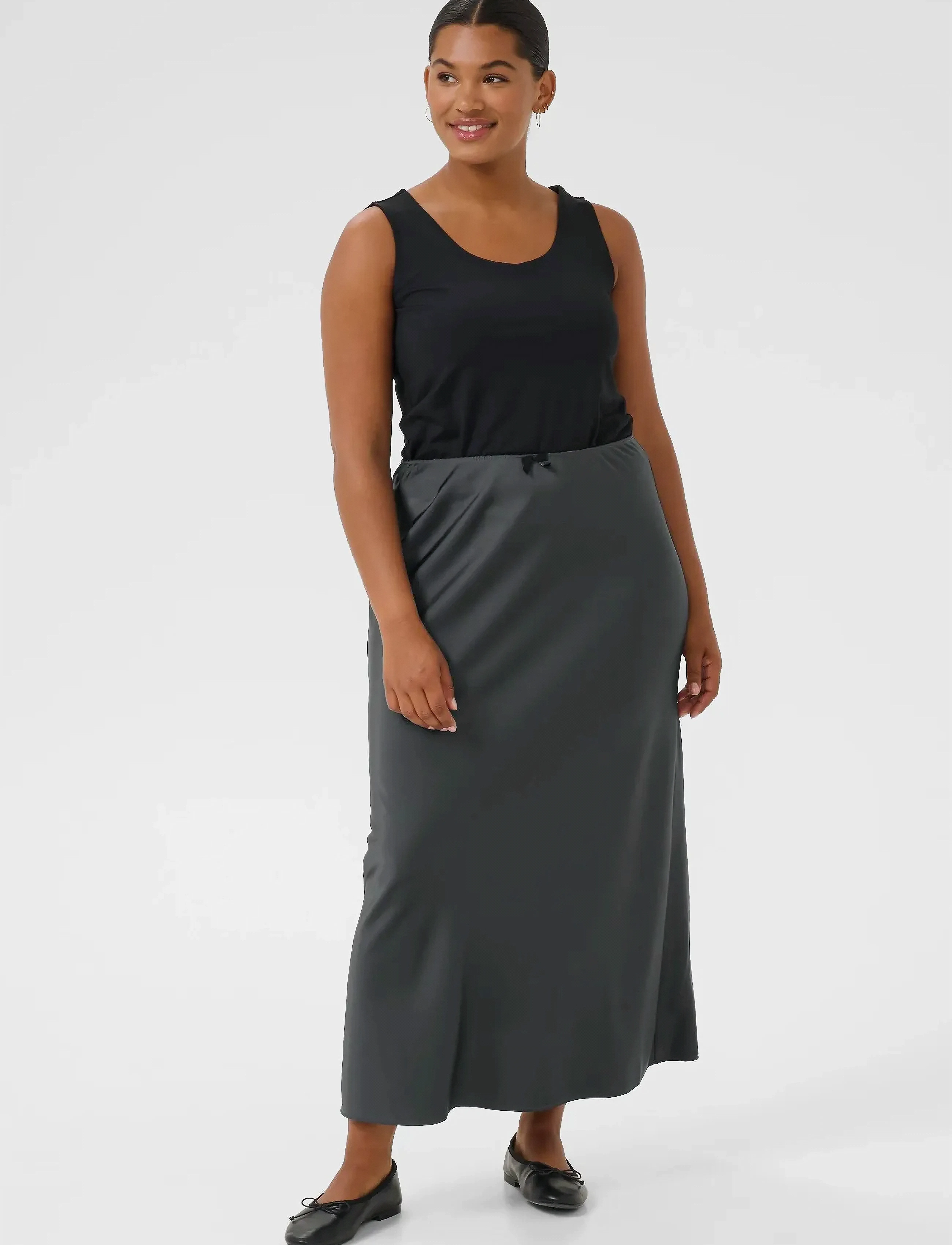 Kaffe Curve - KChilla Skirt - midi-röcke - black oyster - 3