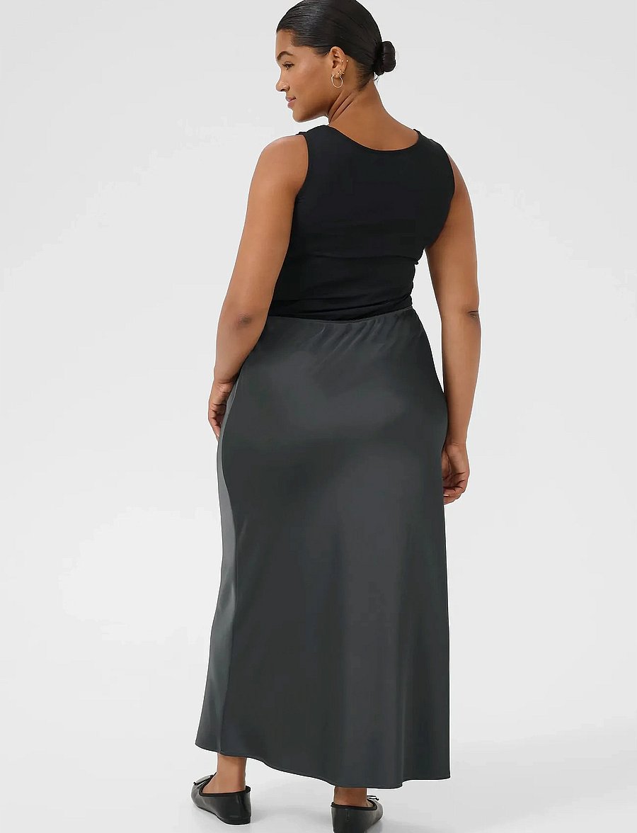 Kaffe Curve - KChilla Skirt - satinnederdele - black oyster - 4