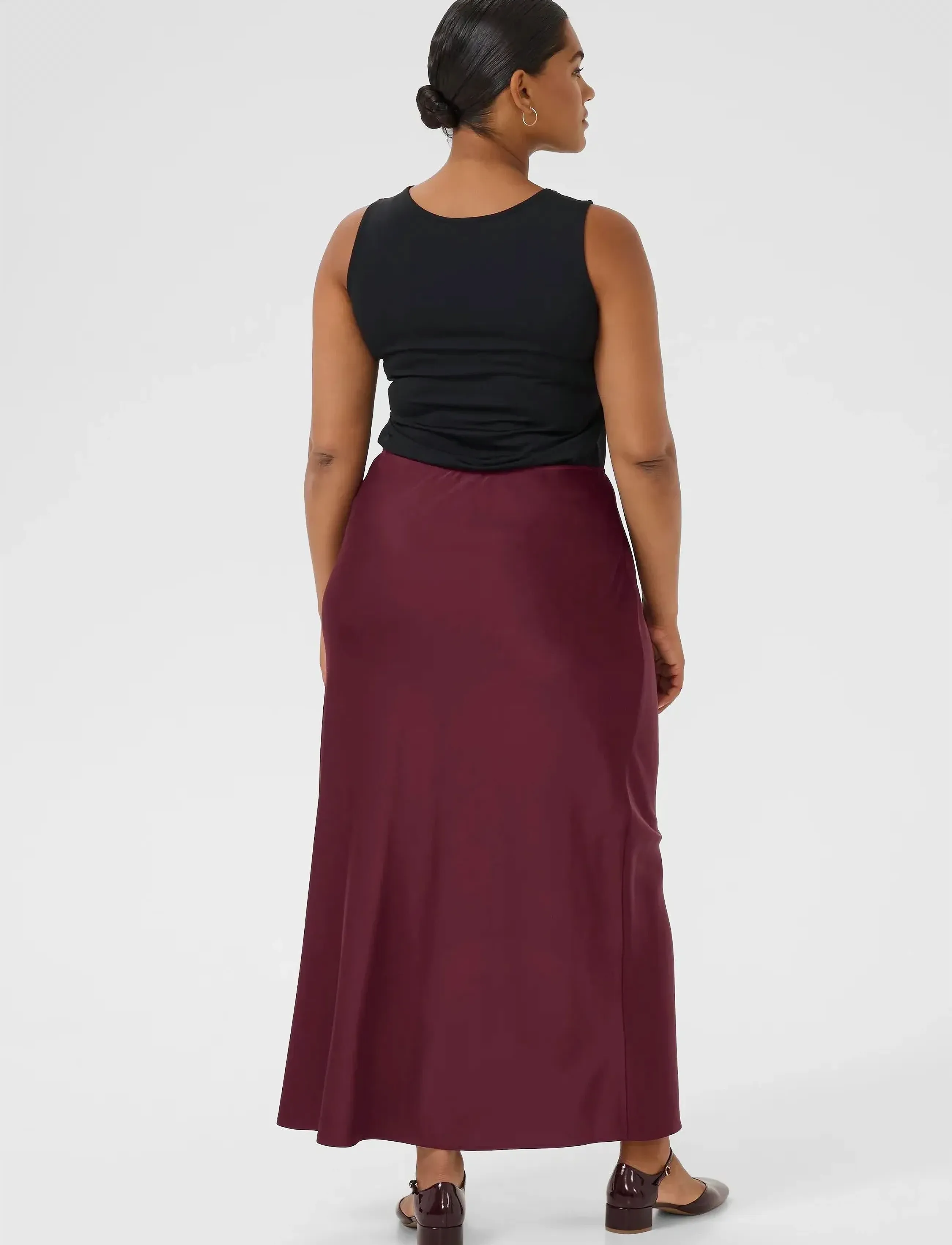 Kaffe Curve - KChilla Skirt - satin skirts - windsor wine - 4