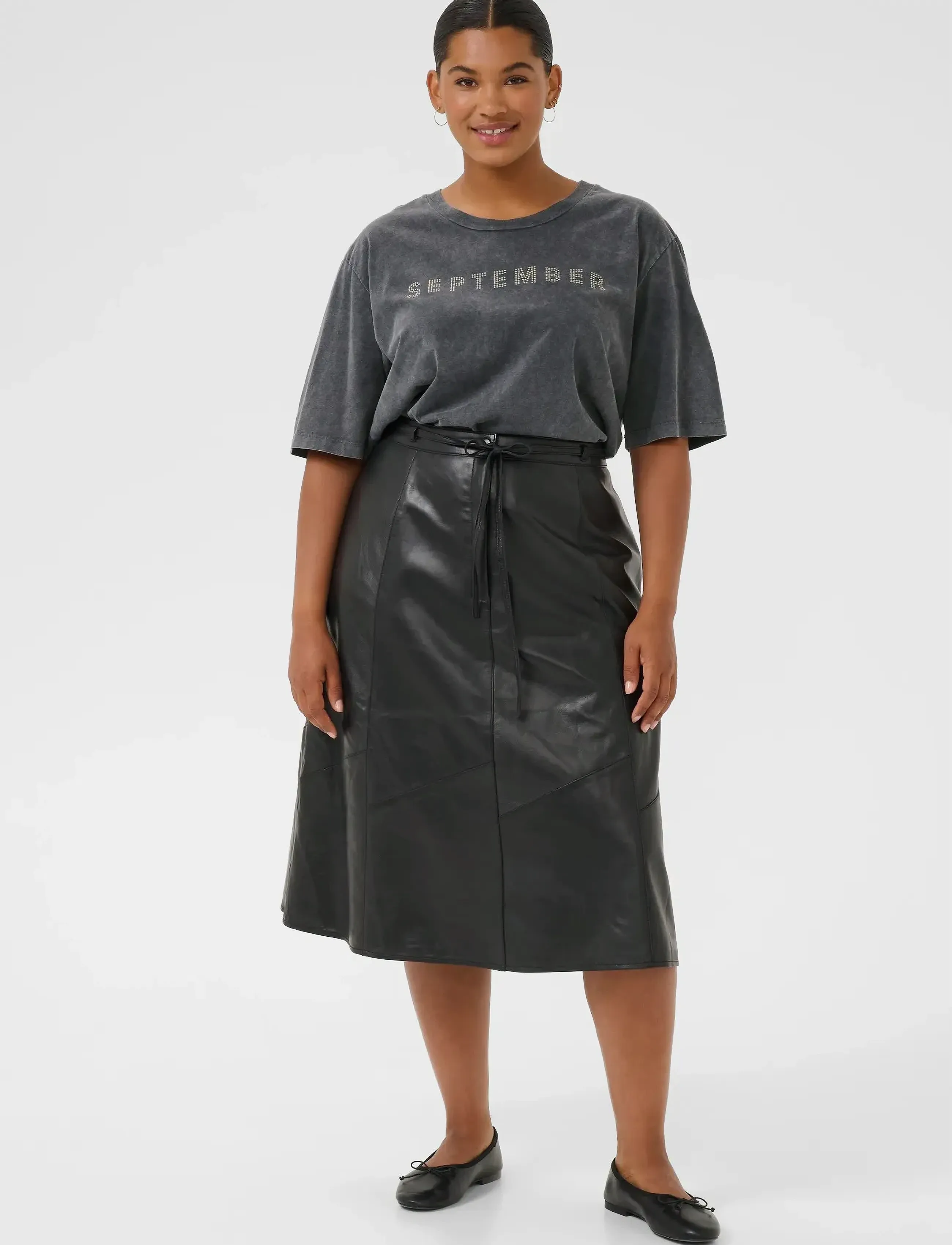 Kaffe Curve - KCserina T-Shirt - t-särgid - washed dark grey - 3