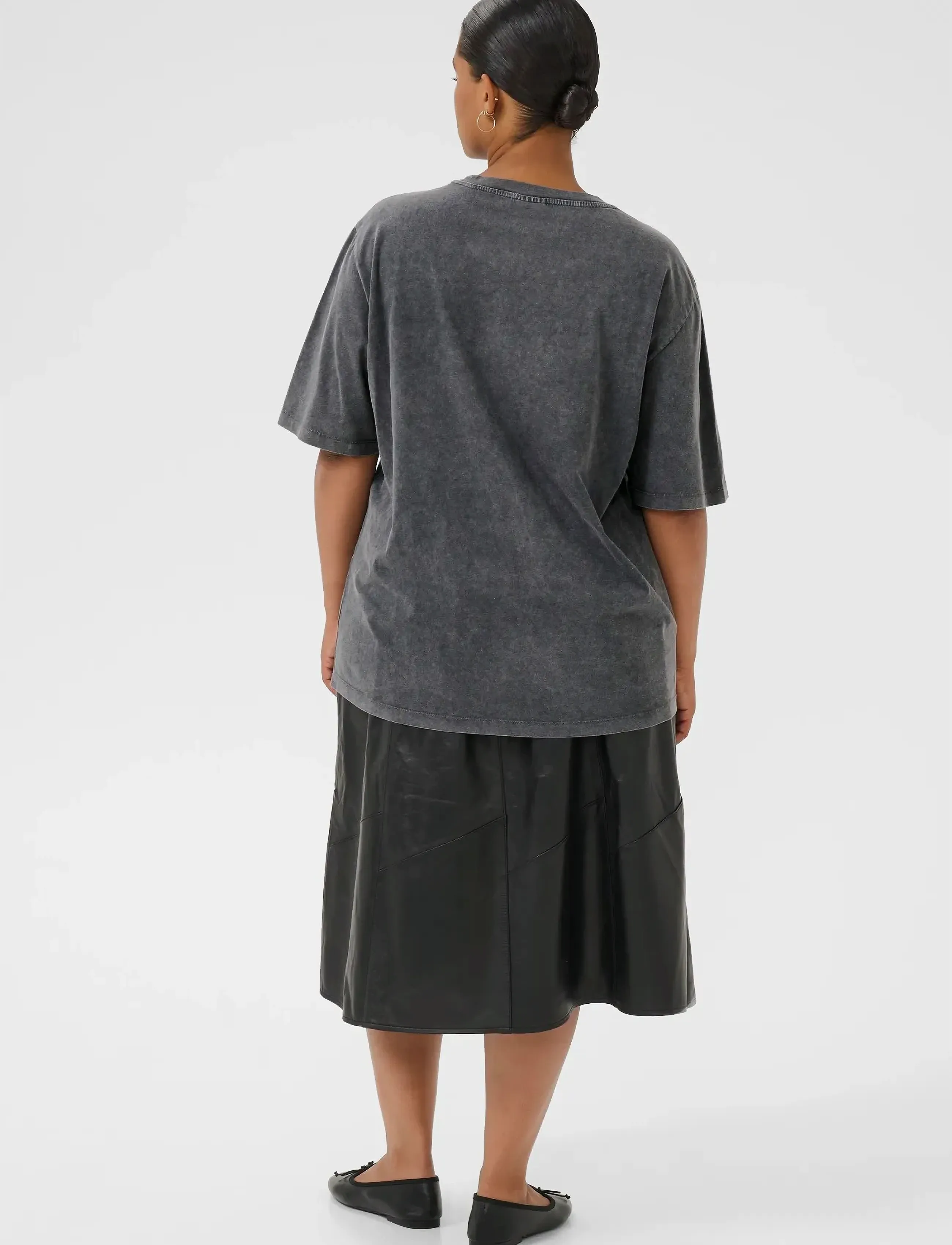 Kaffe Curve - KCserina T-Shirt - t-särgid - washed dark grey - 4