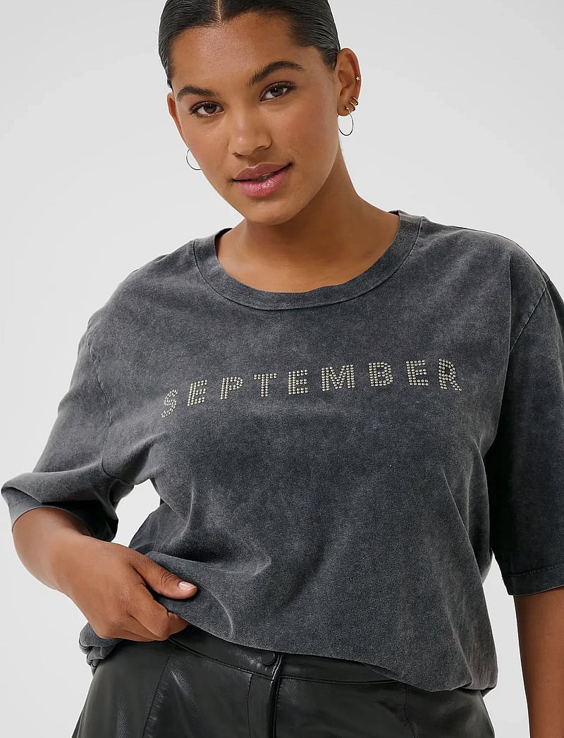 Kaffe Curve - KCserina T-Shirt - t-shirts - washed dark grey - 5