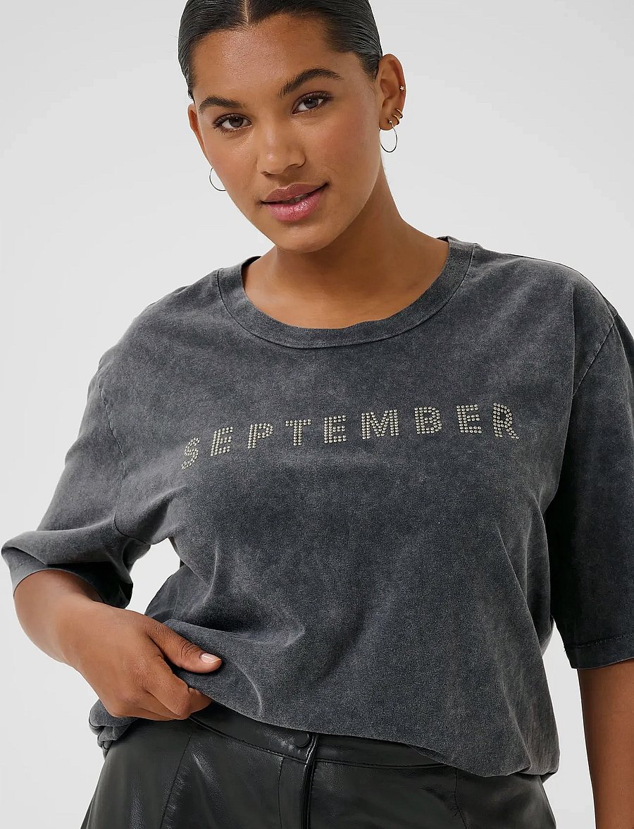 Kaffe Curve - KCserina T-Shirt - t-shirts - washed dark grey - 5