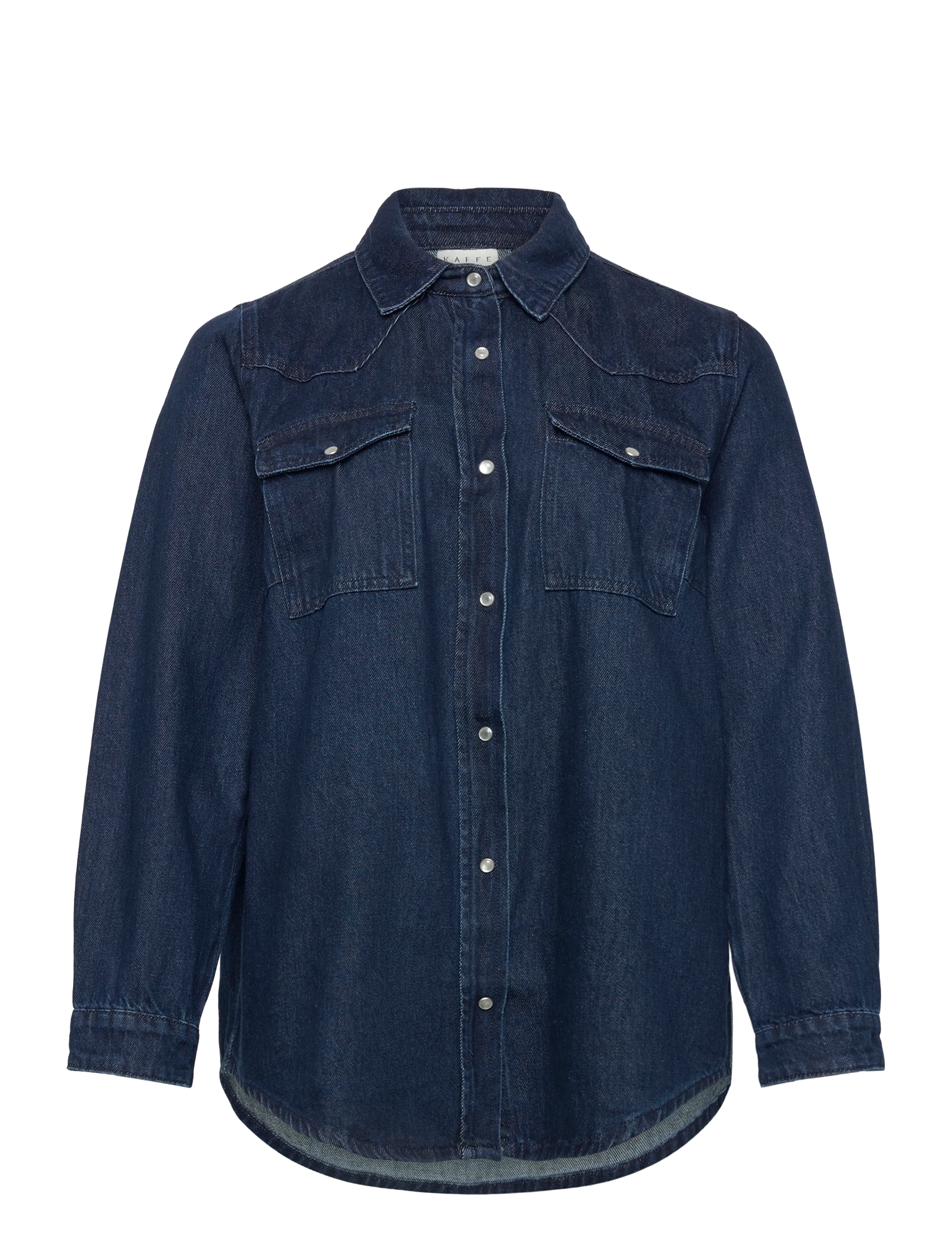 Kaffe Curve KCelisa Denim Shirt - Transitional Layering - DARK BLUE DENIM / blue