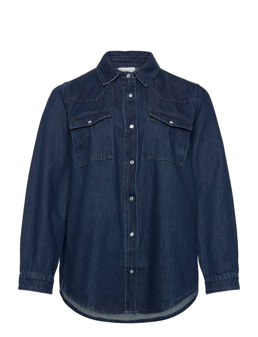 Kaffe Curve - KCelisa Denim Shirt - denim shirts - dark blue denim - 0
