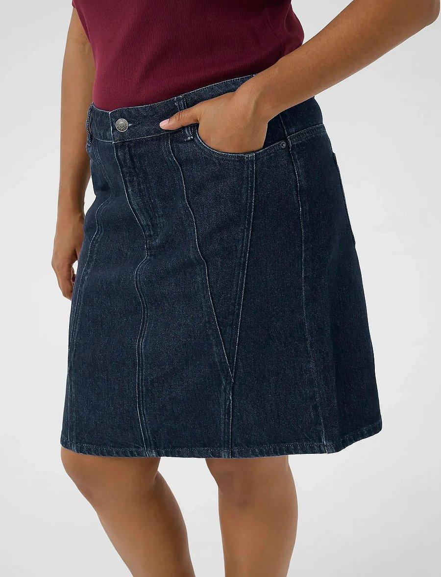 Kaffe Curve - KCelisa Denim Skirt - jeansröcke - dark blue denim - 5