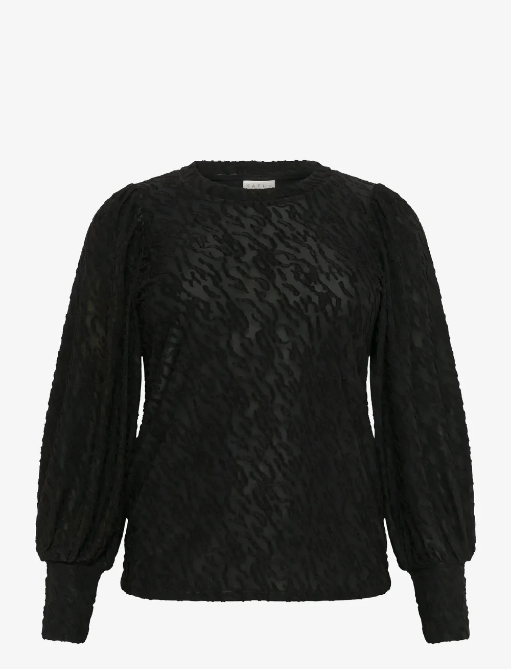 Kaffe Curve - KCzarina T-Shirt - långärmade toppar - black deep - 1