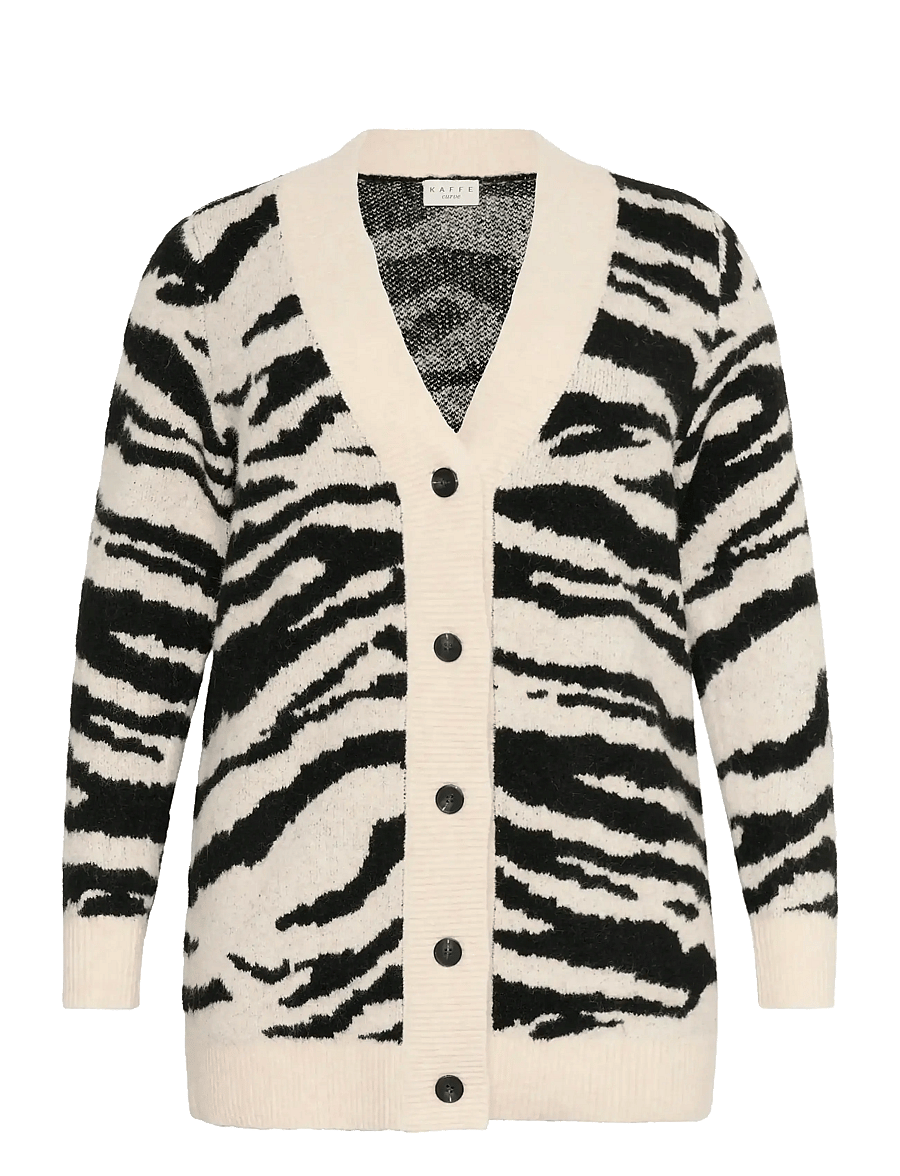 Kaffe Curve - KCsandia Cardigan - cardigans - turtledove/black animal - 1