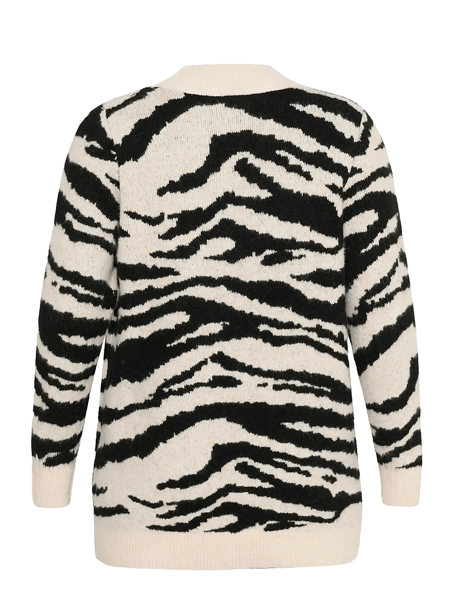 Kaffe Curve - KCsandia Cardigan - cardigans - turtledove/black animal - 2