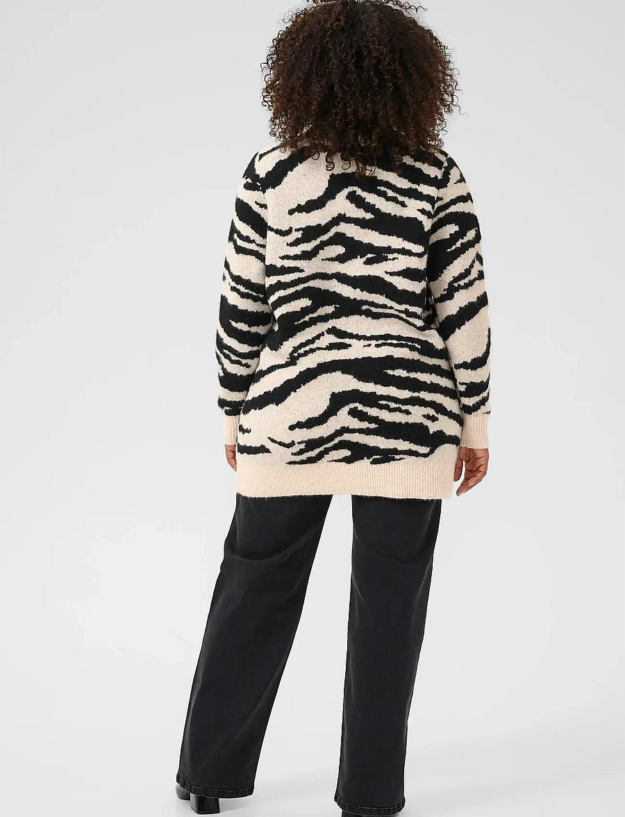 Kaffe Curve - KCsandia Cardigan - cardigans - turtledove/black animal - 4