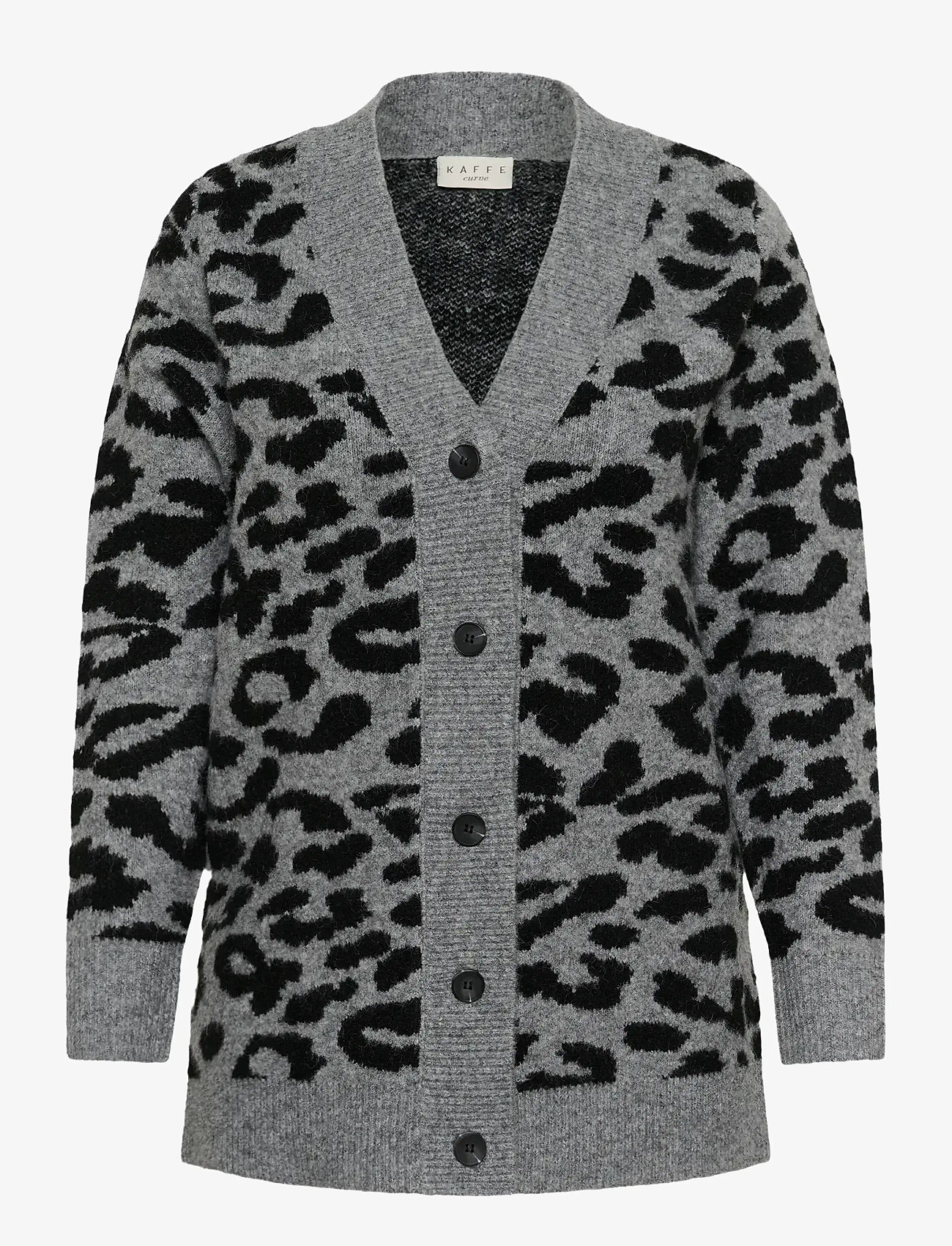 Kaffe Curve - KCsandia Cardigan - cardigans - lgm/black leopard - 1
