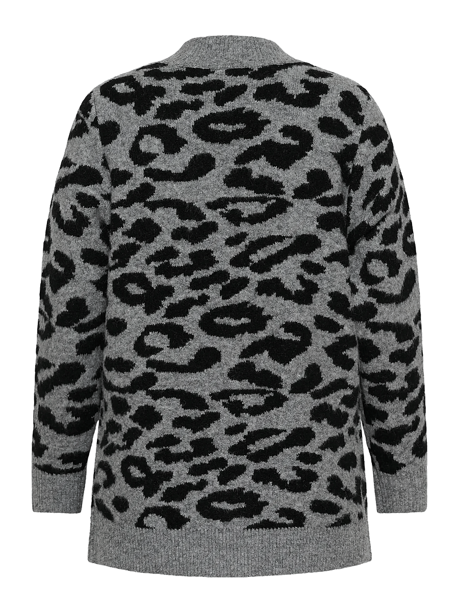 Kaffe Curve - KCsandia Cardigan - cardigans - lgm/black leopard - 2