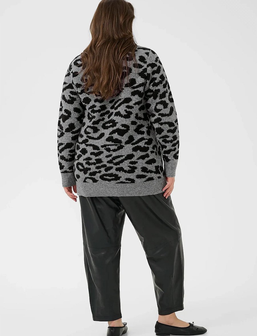 Kaffe Curve - KCsandia Cardigan - cardigans - lgm/black leopard - 4