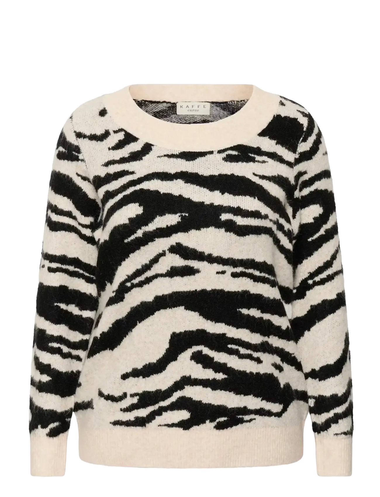 Kaffe Curve KCsandia Pullover - Kaffe Curve - TURTLEDOVE/BLACK ANIMAL / cream