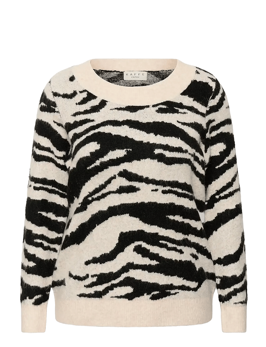Kaffe Curve - KCsandia Pullover - pullover - turtledove/black animal - 0
