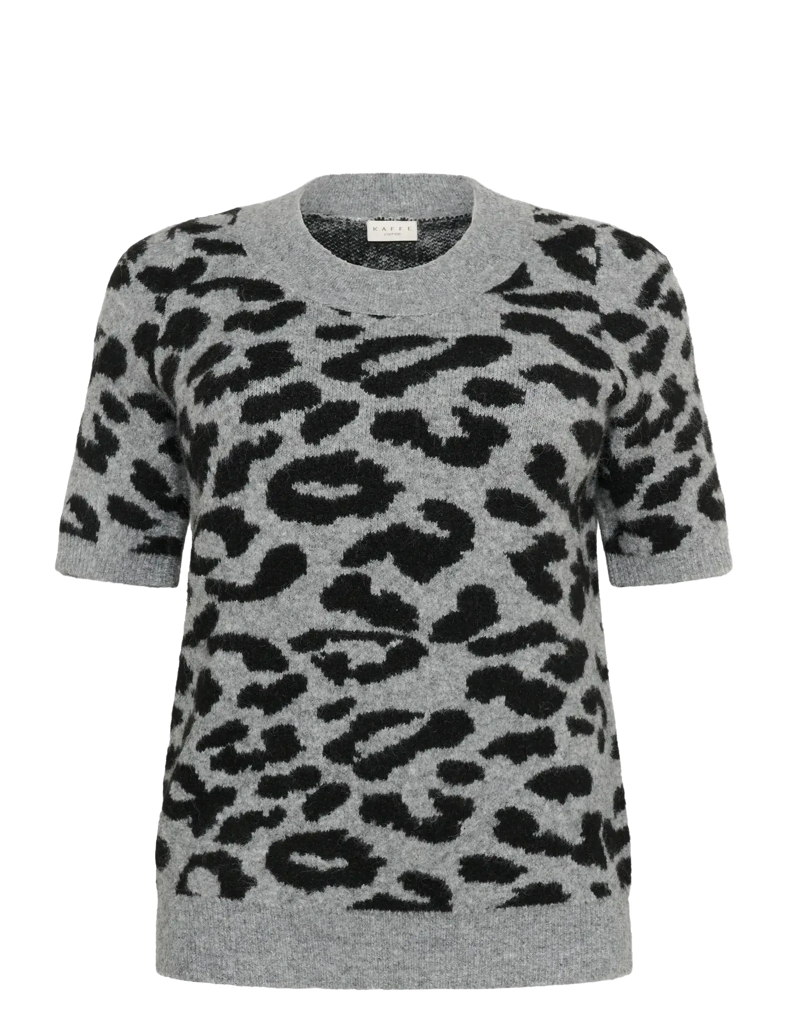 Kaffe Curve KCsandia Pullover - Tøj - LGM/BLACK LEOPARD / multi