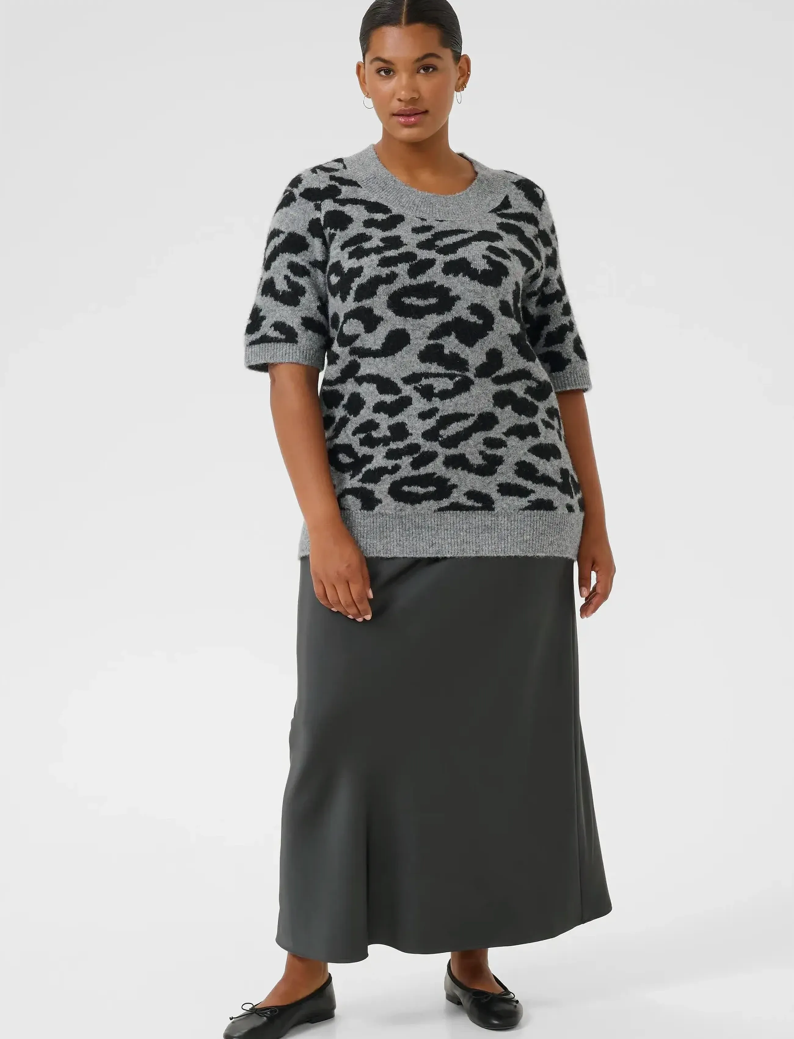 Kaffe Curve - KCsandia Pullover - cardigans - lgm/black leopard - 3