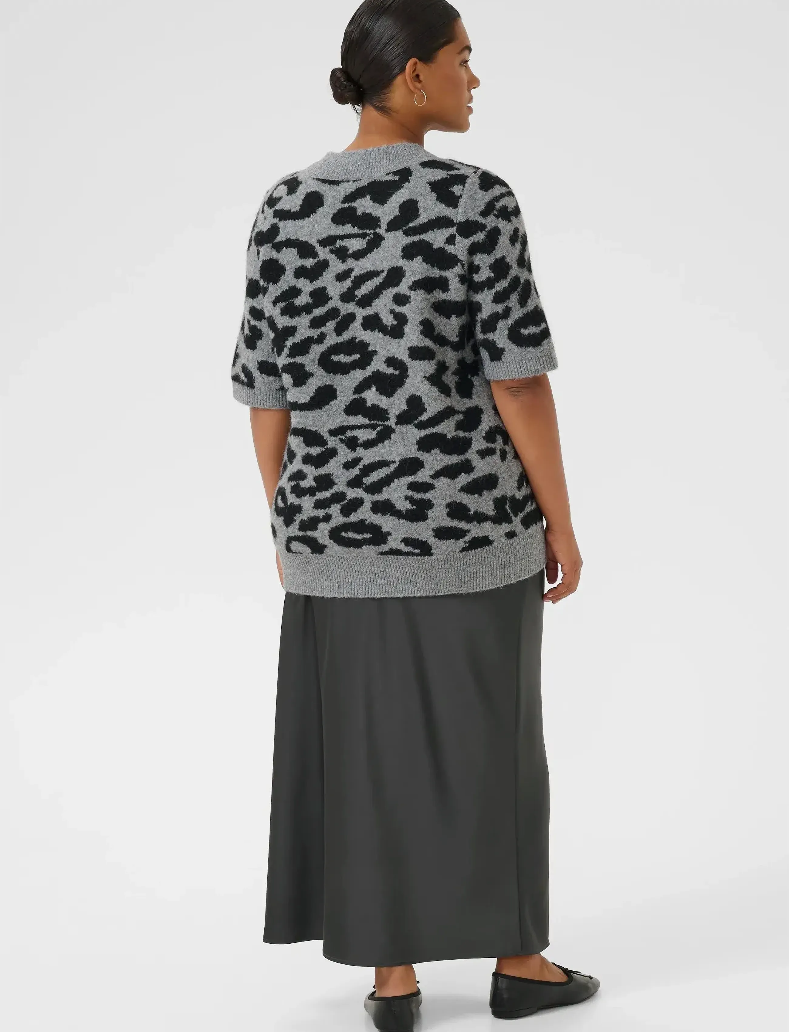 Kaffe Curve - KCsandia Pullover - cardigans - lgm/black leopard - 4