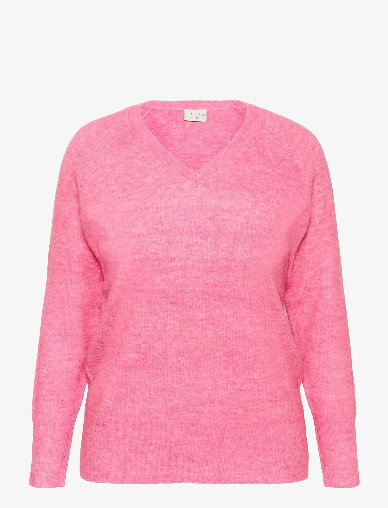 Kaffe Curve - KCniela V-neck Pullover - pullover - pink power melange - 1