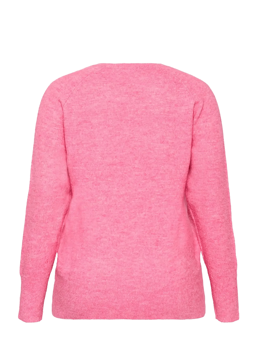 Kaffe Curve - KCniela V-neck Pullover - pullover - pink power melange - 2