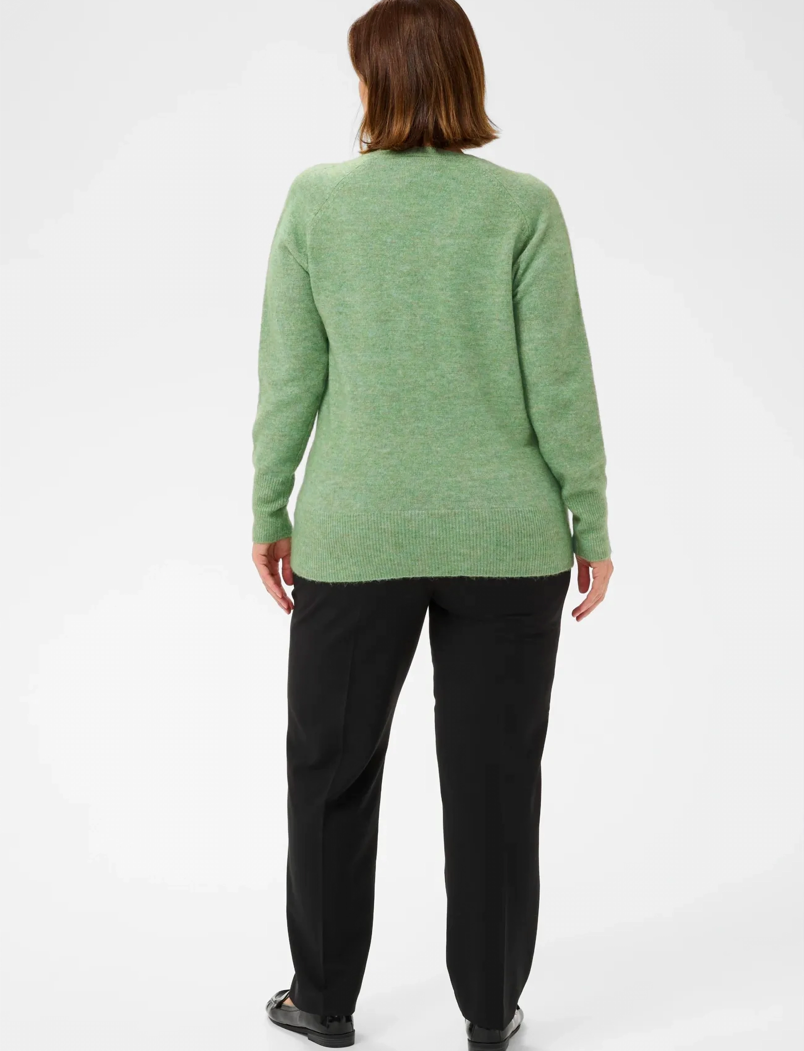 Kaffe Curve - KCniela V-neck Pullover - trøjer - sea spray melange - 4