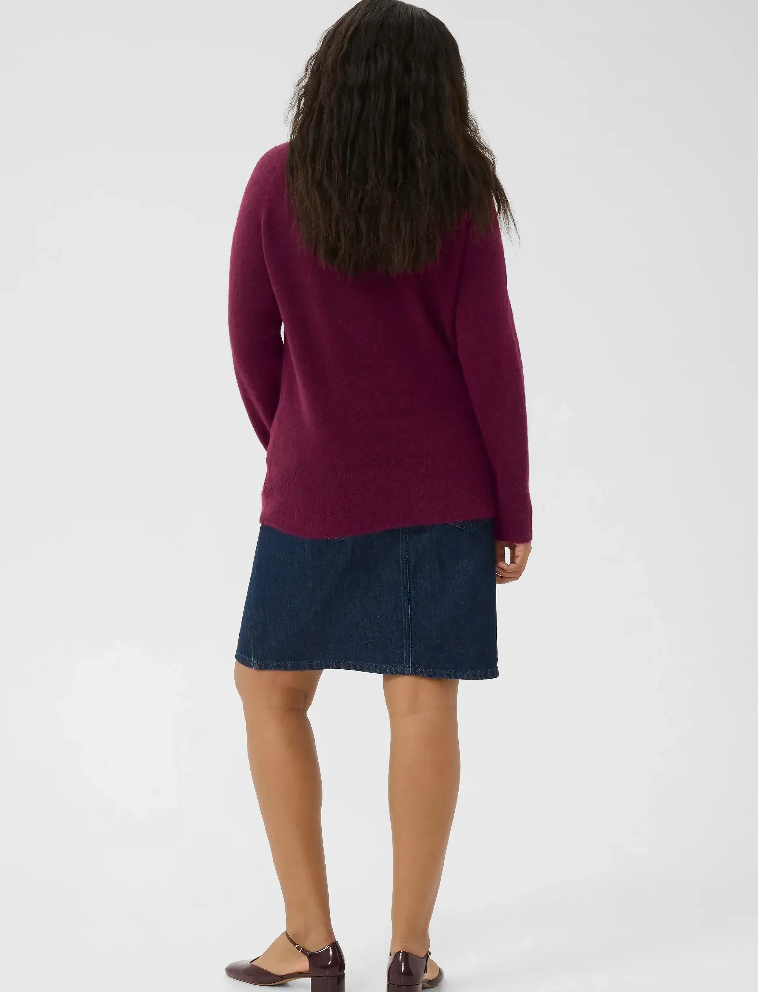 Kaffe Curve - KCniela V-neck Pullover - trøjer - windsor wine - 4