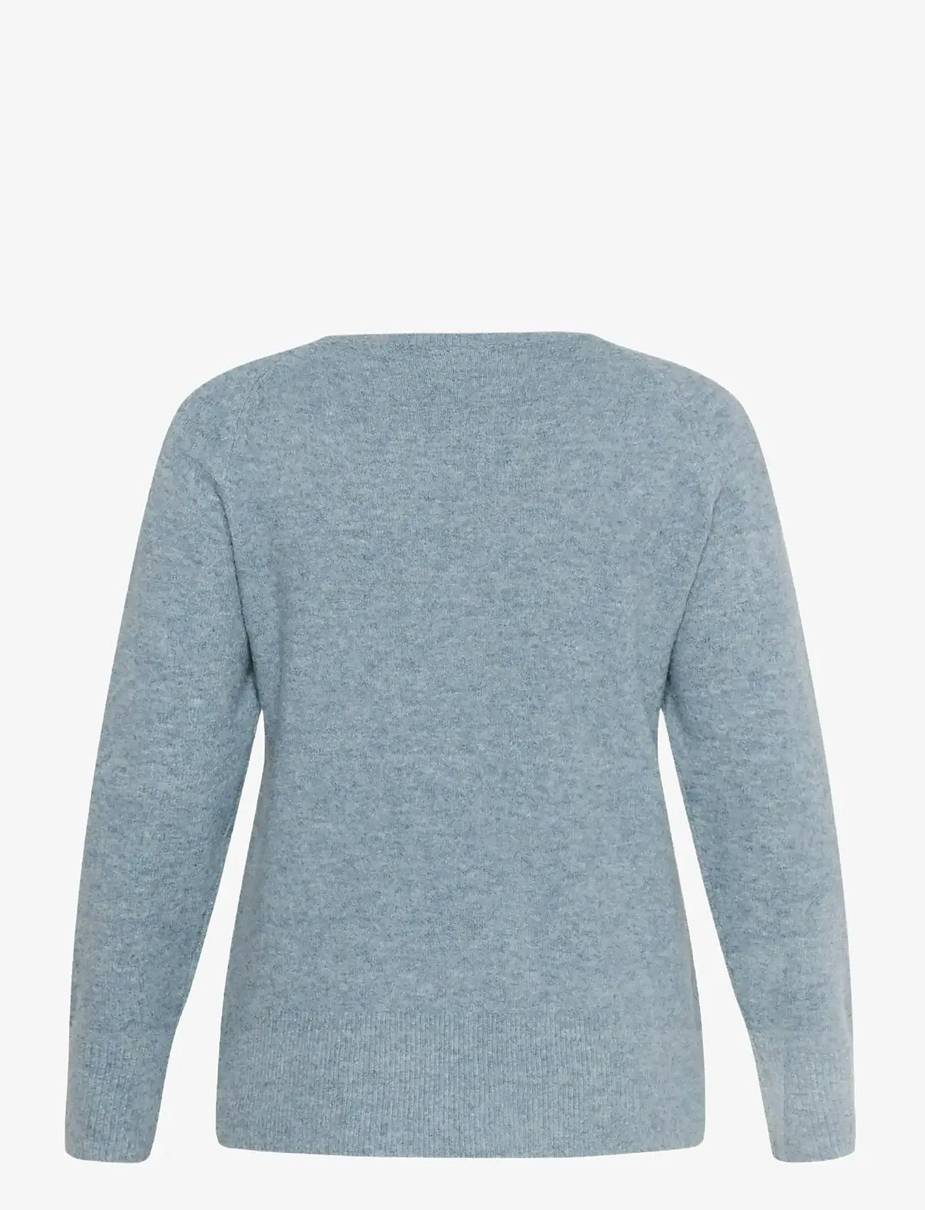 Kaffe Curve - KCniela V-neck Pullover - efterårstøj - windward blue melange - 1