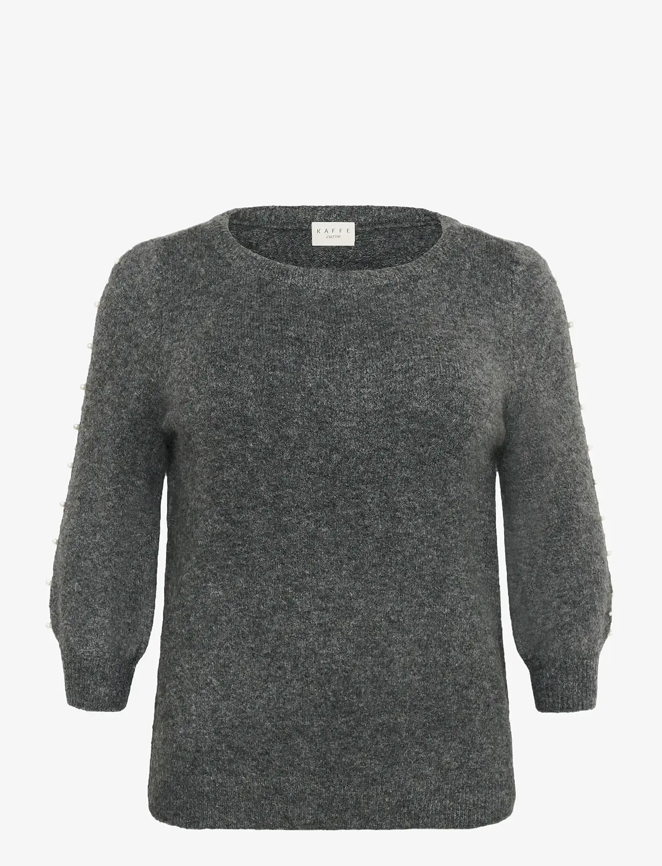 Kaffe Curve - KCletty Pullover - stickade tröjor - grey melange - 1