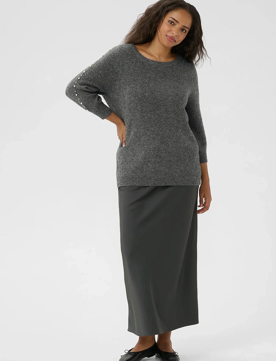 Kaffe Curve - KCletty Pullover - gebreide truien - grey melange - 3