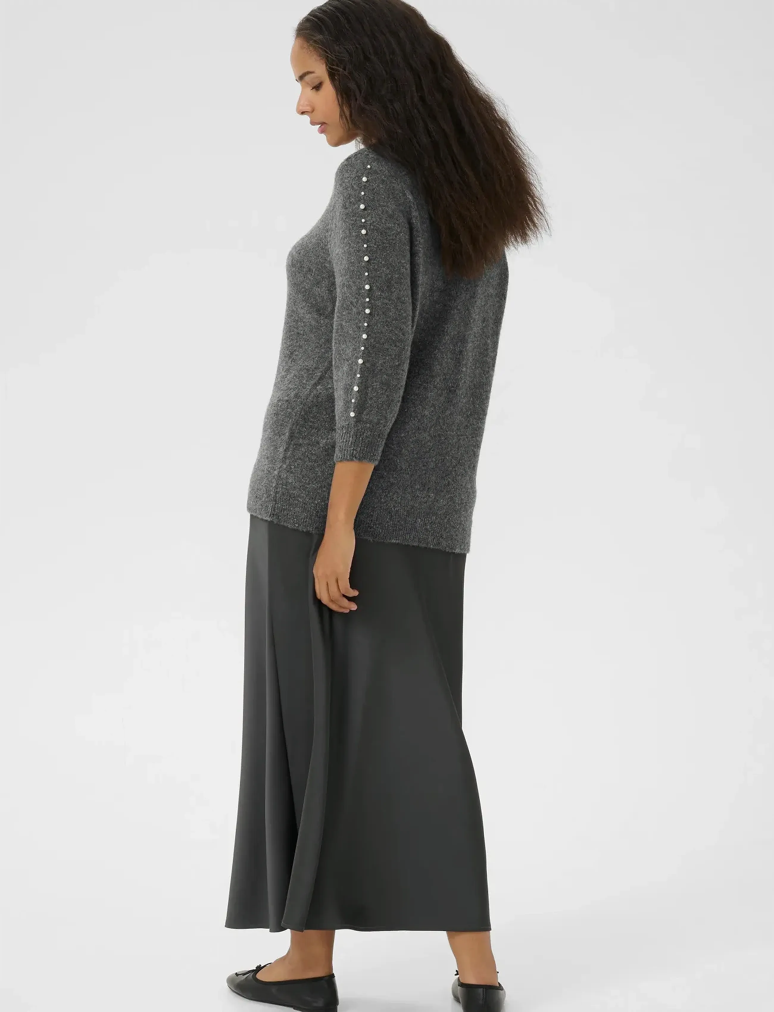 Kaffe Curve - KCletty Pullover - swetry - grey melange - 4