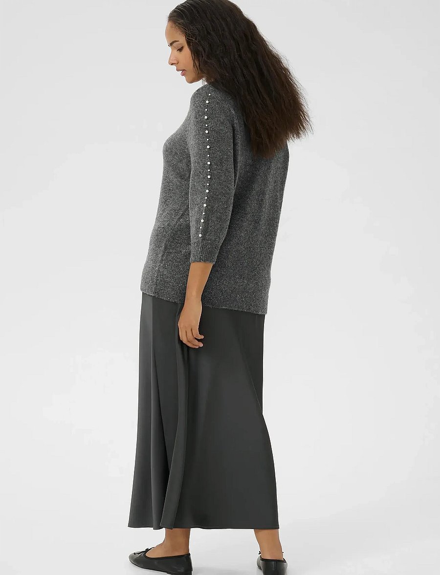 Kaffe Curve - KCletty Pullover - gebreide truien - grey melange - 4