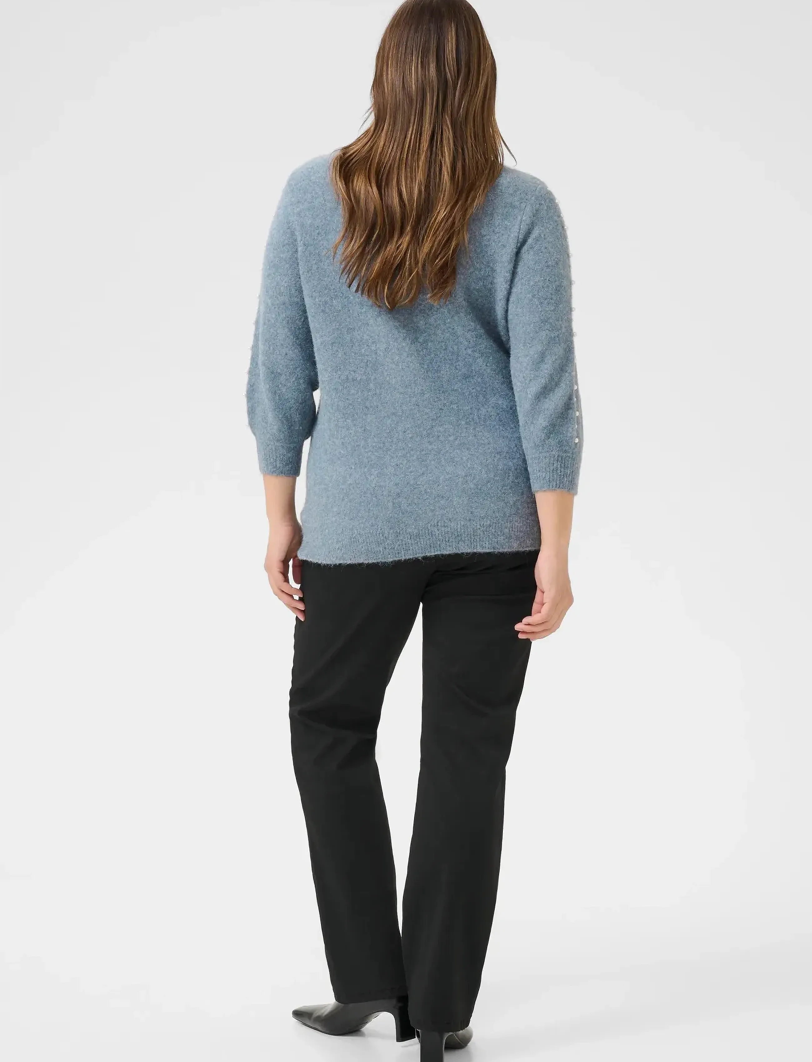 Kaffe Curve - KCletty Pullover - jumpers - windward blue melange - 4