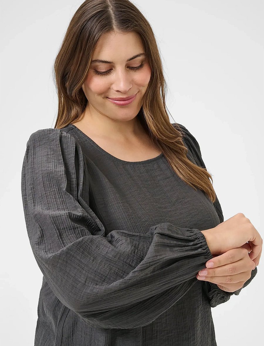 Kaffe Curve - KCviva Blouse - langærmede bluser - black oyster - 5