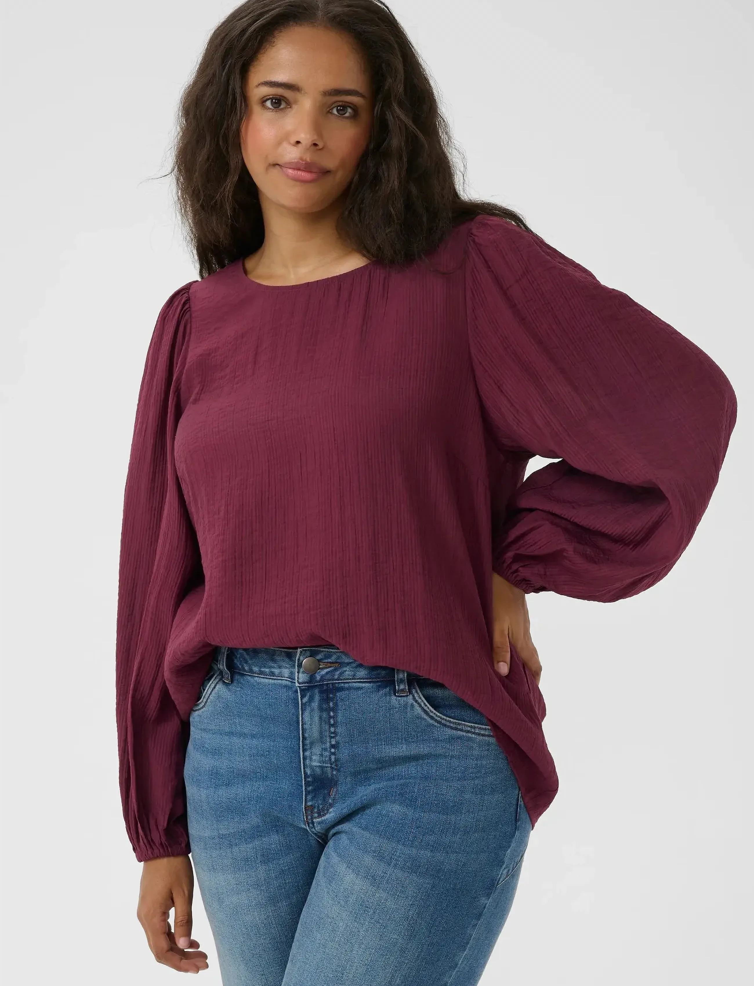 Kaffe Curve KCviva Blouse - Blusen - WINDSOR WINE / red