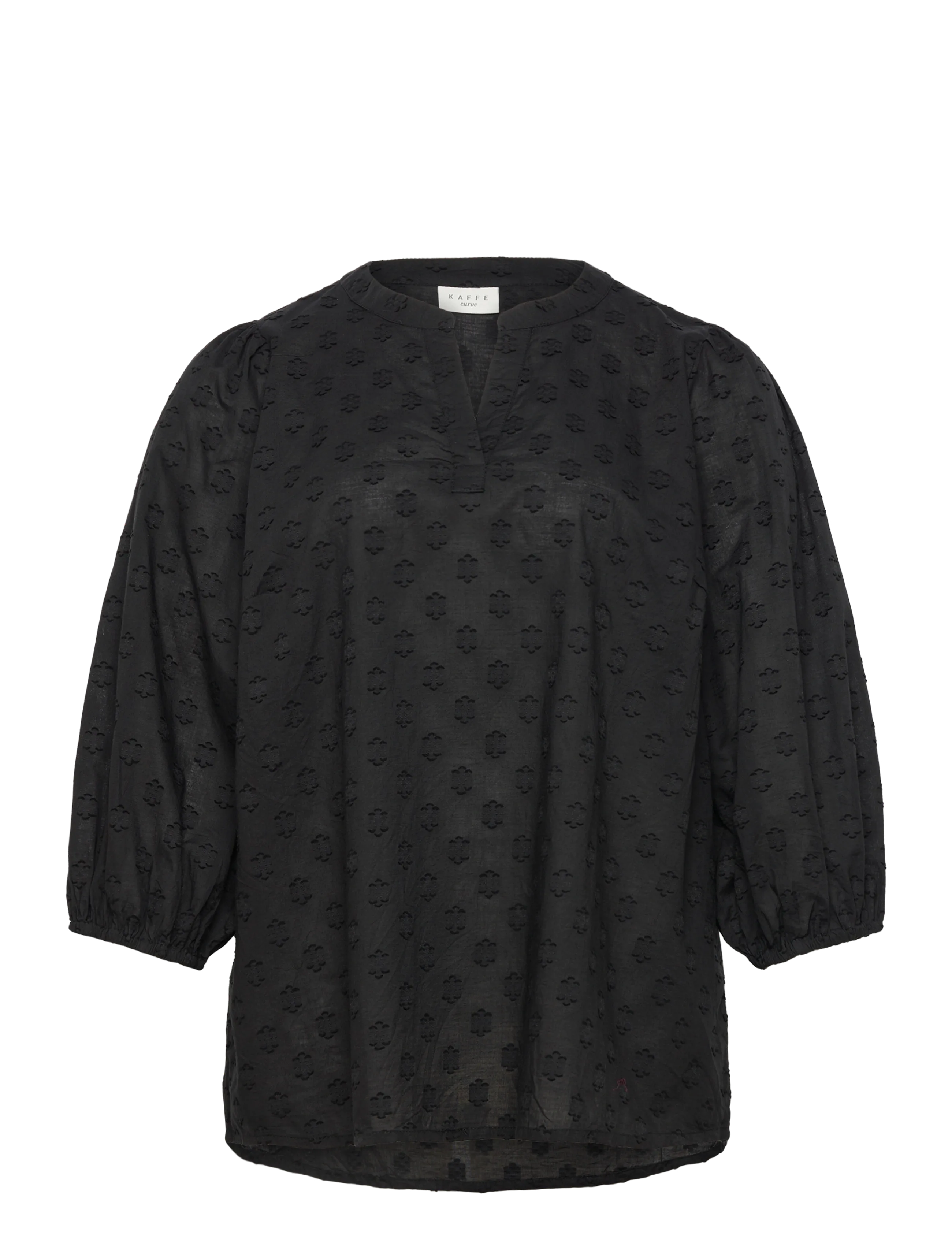 KAFFE CURVE Kcloulou Bluse 3/4 Sl Schwarz - 50 - Damen