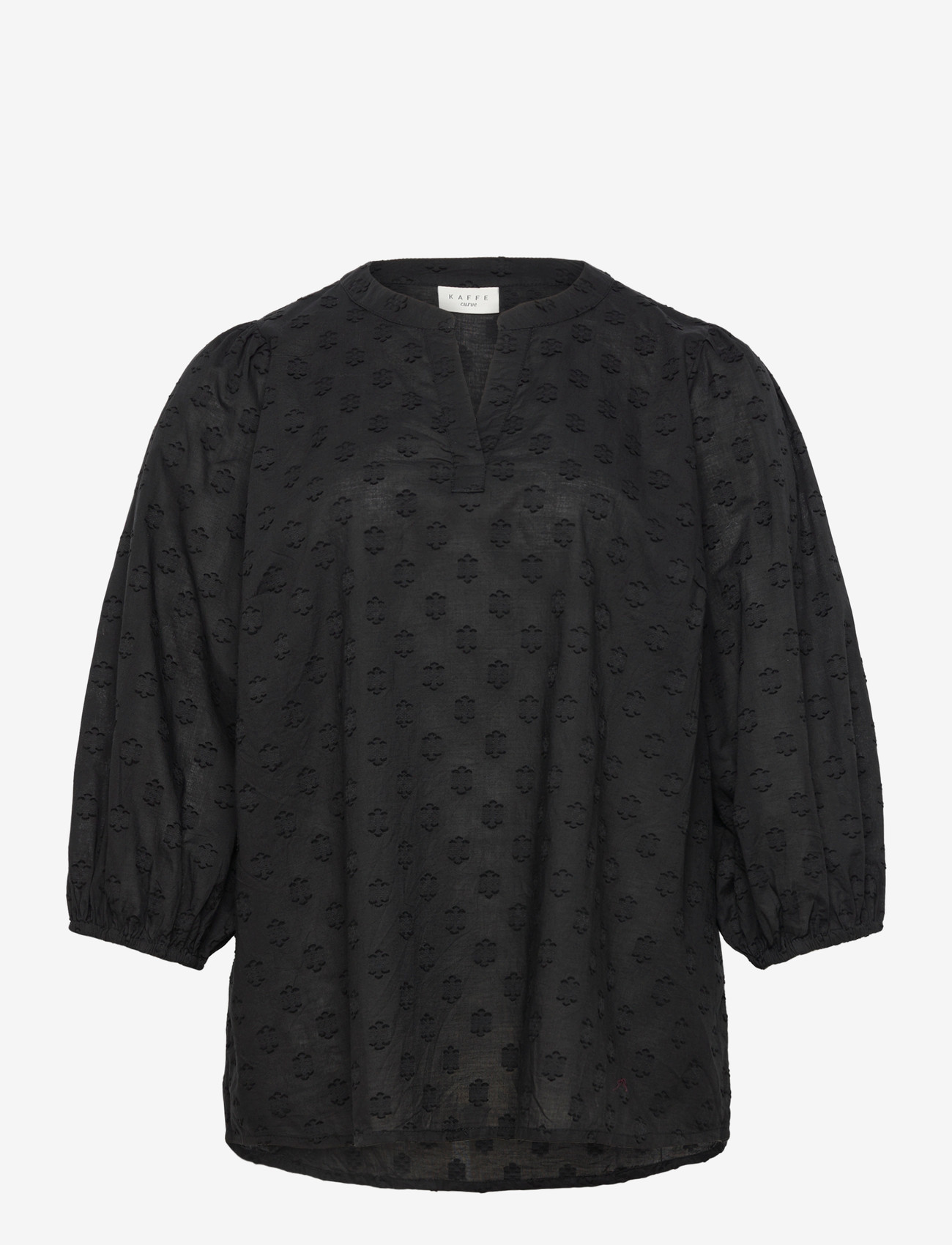Kaffe Curve - KCloulou Blouse 3/4 SL - långärmade blusar - black deep - 0
